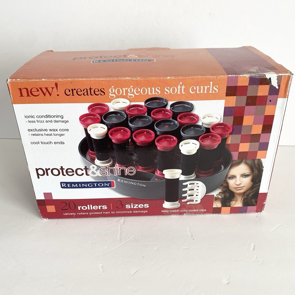 Remington Protect & Shine 20 Velvet Hot Rollers Curlers Clips KF 20i Yr 2007 EUC